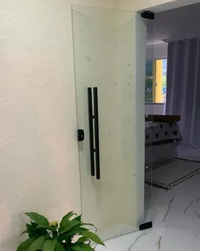 Porta de vidro completa 