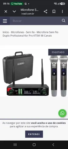 2 Microfone sem fio nunca usado 98 canais