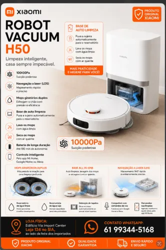 Xiaomi H50 Aspirador Robô Aspirador Lacrado, Loja Física!, Entrega Grátis, Garantia