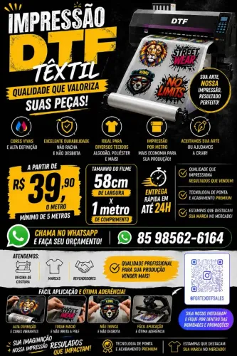 Impressão dtf textil 