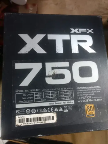 Fonte Usada C/defeito Xfx Xtr 750 80 Plus Gold