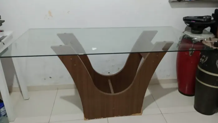 Mesa tampo de vidro