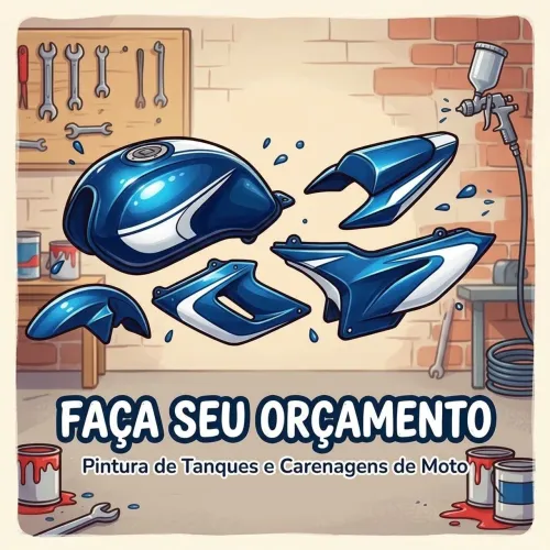 Pintura de Tanque e Carenagem de Moto, Qualquer Modelo