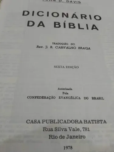 Dicionário da Bíblia jonh David 