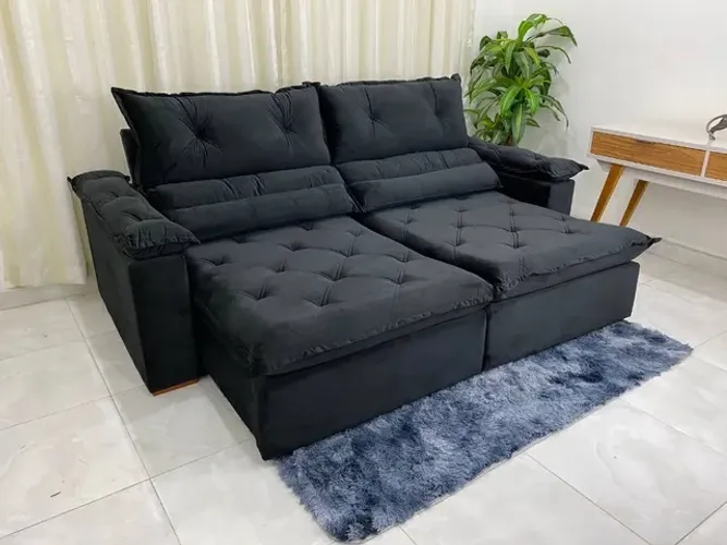 Sofá Retrátil e Reclinável Agatha 2.40m l54 Molas Bonnel 