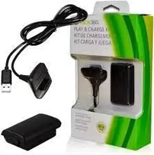 KIT BATERIA E CABO XBOX 360