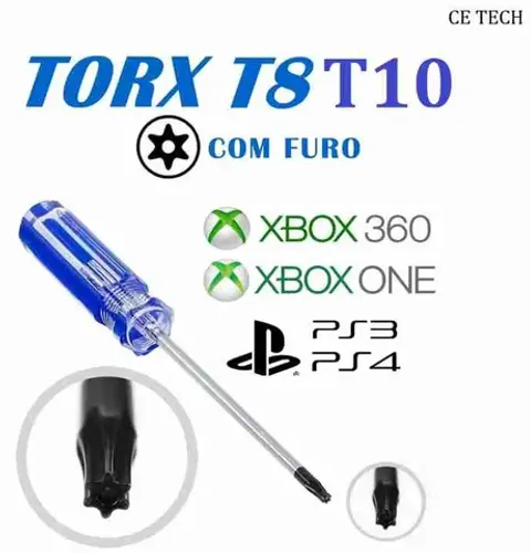 Chave Torx 8, 10 para abrir console controle Novo