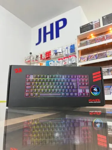 Teclado Mecânico Gamer Redragon Kumara Preto RGB Rainbow Switch Azul | Curitiba