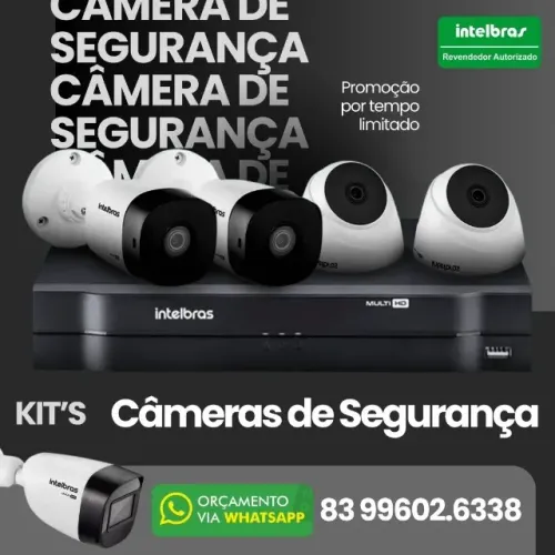 Kit com 4 cameras de segurança
