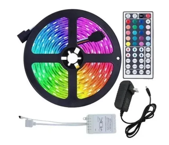 Fita Led 3 metros Digital 2835 RGB Decoração Controle + Fonte