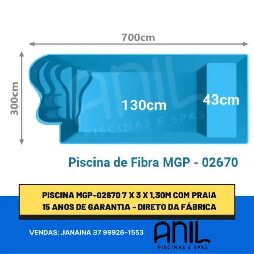 Ja - Piscina nova - somente casco 7 metros