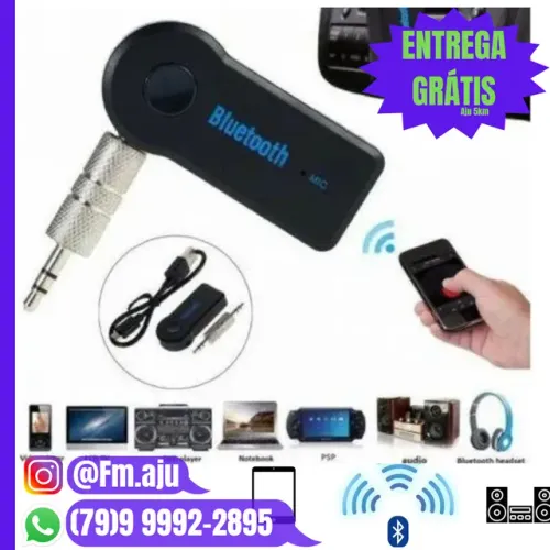 Adaptador Bluetooth P2 auxiliar carro som - Novo / Entregamos