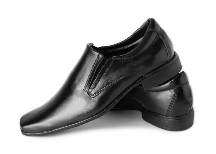 Sapato social Fino Oxford Masculino sem cadarço slip on Moderno Preto Lançamento Ref 104
