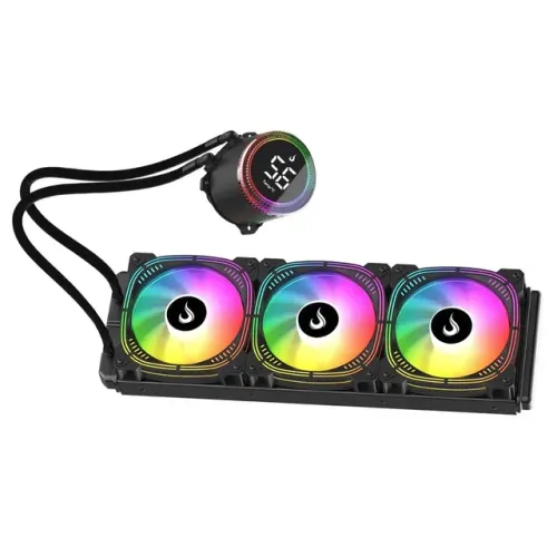 Water Cooler Rise Mode Aura Ice Black ARGB, 240mm, AMD/Intel, Preto - RM-WAIB-05-ARGB