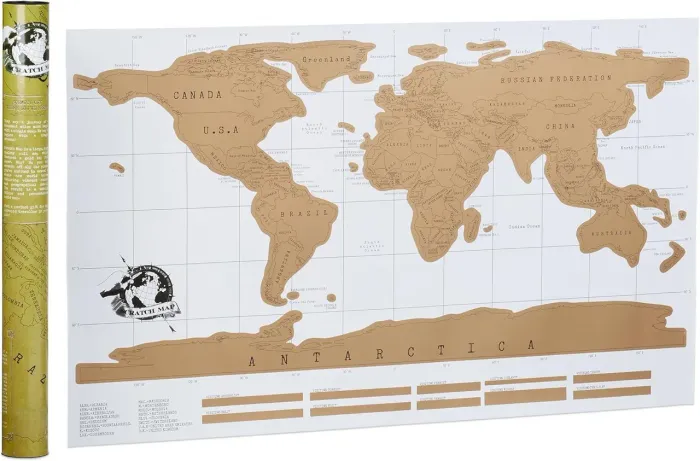 Mapa mundi viajante para raspar - NOVO!