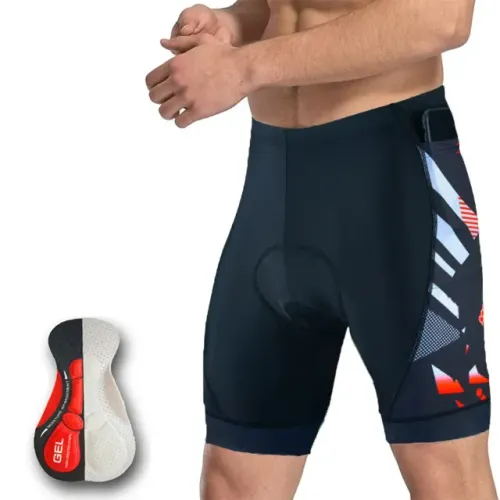 Short de ciclismo respirável masculino almofada com silicone super confortável esportivo