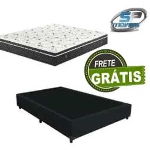 Frete Grátis! Base Box Casal + Colchão Molas Bonnel 28cm