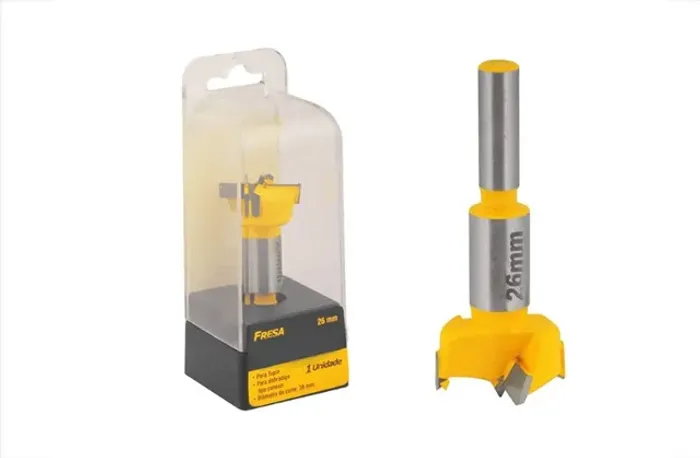Fresa Forstner 2 Dentes Videa Para Dobradiça Caneco 26mm