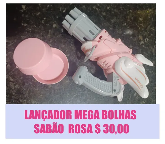 Lançador Mega Bolhas Sabão Rosa - R$ 30,00