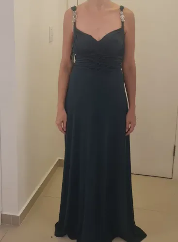Vestido verde Escuro com Strass