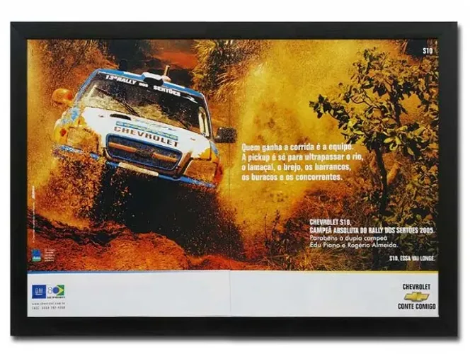 Chevrolet S10 1995, 1998, 2005 - Quadro / pôster decorativo com propaganda ou matéria