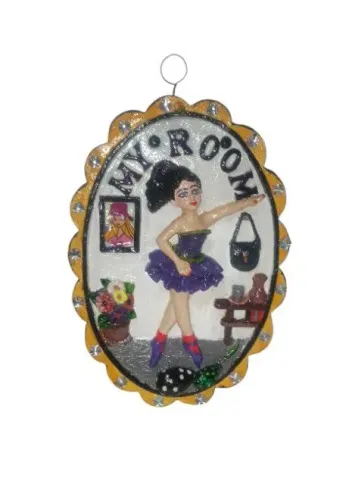 Quadro pra marcar quarto com bailarina este e meu quarto Tam 15x16cm 