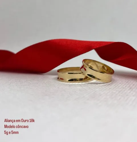 Alianças em Ouro 18k Modelo Côncavo