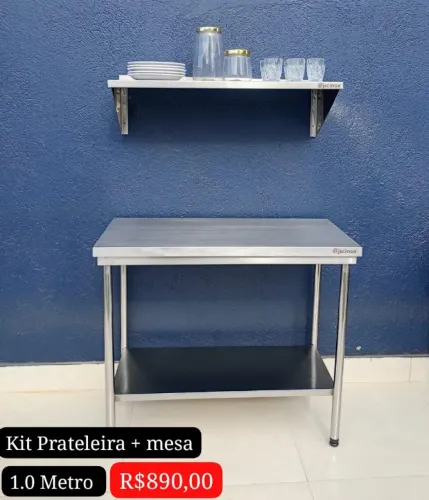 Mesa+ Prateleira 1.0 Metro em oferta.