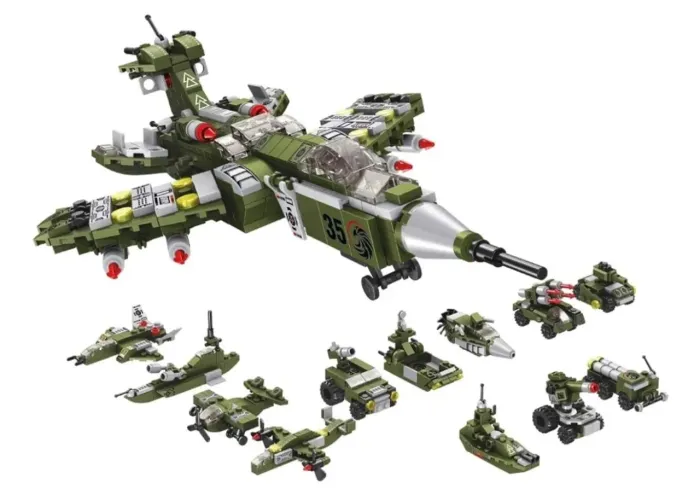Blocos De Montar Cubic Avião De Combate 25 Em 1 576 Peças