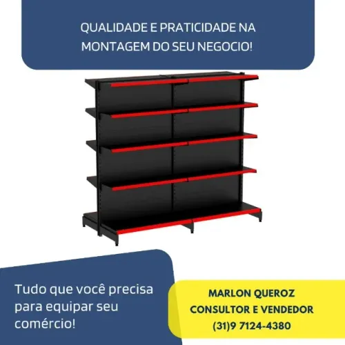 Gondola de Centro Preta Polar 5 Bandejas