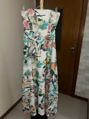Vestido longo Floral Adriana Barra vestido de festa