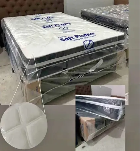 Conjunto Box Casal Molas Ensacadas - Entrega Grátis - Brinde de 2 Travesseiros
