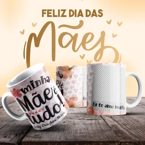 Lindas canecas de porcelana - Dia das mães