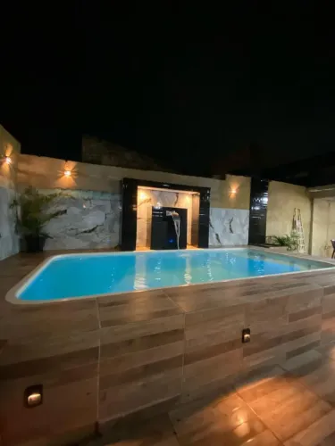 Instalação de piscina de fibra e deck de alvenaria, manutenção bomba e filtro e instalaç