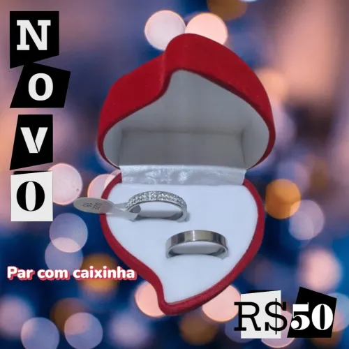Par de alianças em aço inoxidável