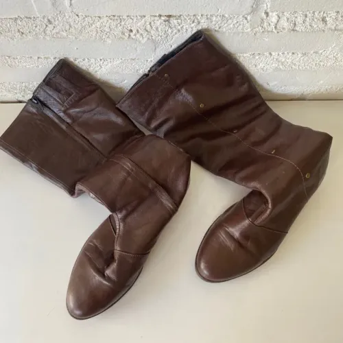 C123 Bota feminina de couro legítimo cano alto 40cm tamanho 36 festa cavalgada peão 