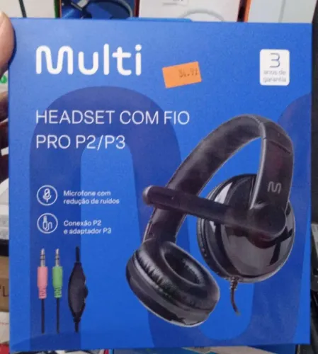 FONE DE OUVIDO HEADSET PRO COM MICROFONE PRETO MULTILASER