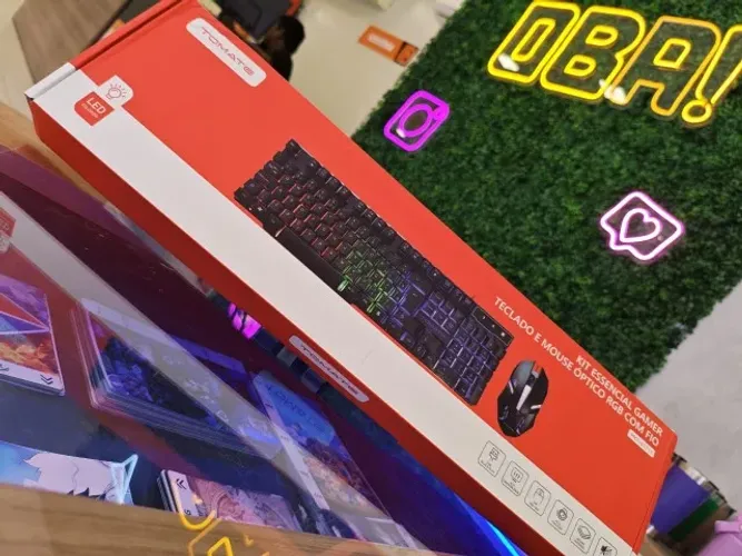 Kit essencial Gamer Teclado e Mouse Óptico RGB - Tomate