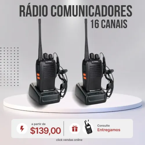 Rádio comunicador walkie-talkie segurança