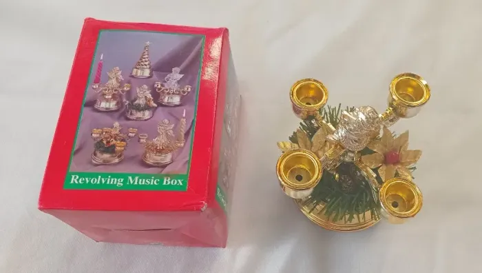 Caixinha de música/castiçal decoração Natal 