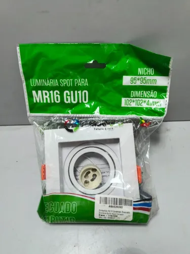 Embutido Mr16 Quadrado Recuado Dicroica Gu 10 Sport Embutir Bivolt