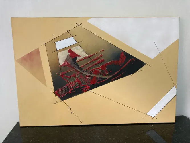 Quadro Abstrato Moderno Em Tela