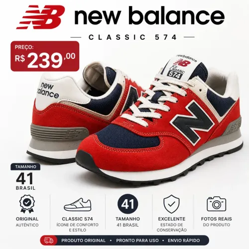Tênis New Balance 574 Classic Original Nº 41 BR - Excelente Estado