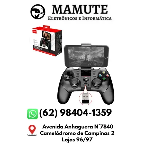 GamePad Controle Sem Fio Ipega Pg-9076 Preto - Controle 3 Em 1