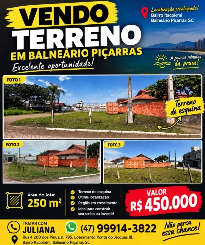 VENDO TERRENO em PIÇARRAS SC