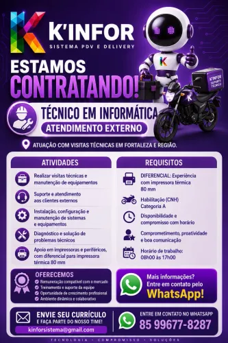 Vaga para técnico informática ou técnico em hardware a vaga para atendimento externo