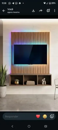 Painel tv com rack aéreo