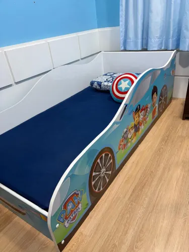 Mini Cama Montessoriana Infantil Patrulha Canina com proteção lateral