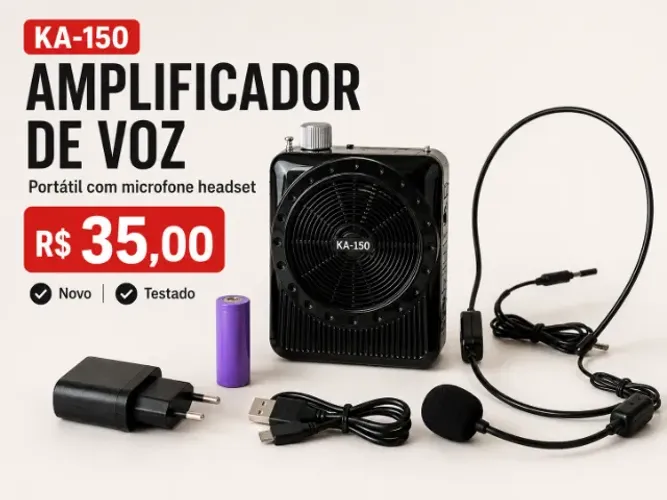 Microfone Amplificador de Voz KA-150 Portátil Professo