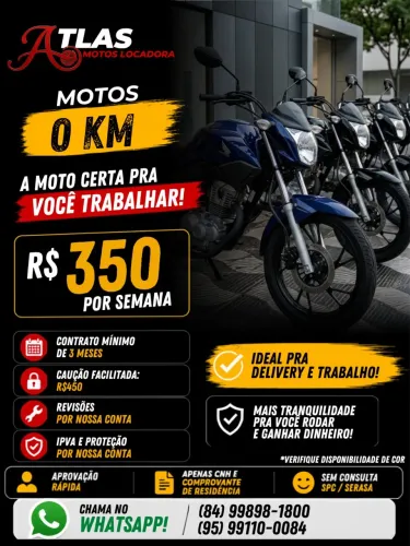 MOTO 0km PARA ALUGUEL